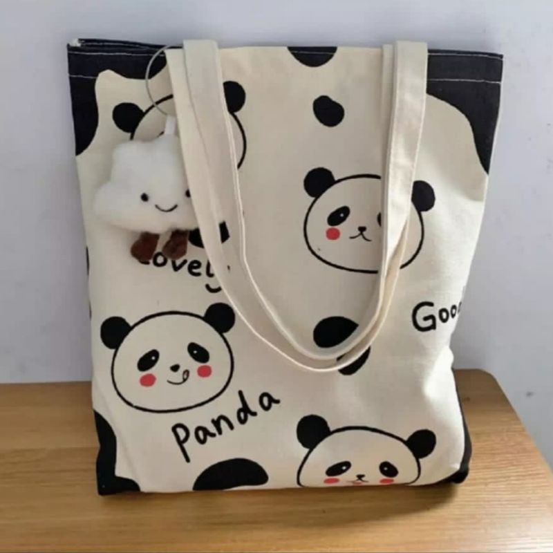 HDS_BAG / PANDAQU Tote Bag Wanita  Motif Terbaru karakter CartoonToteBag tote bag custom tas tote wanita