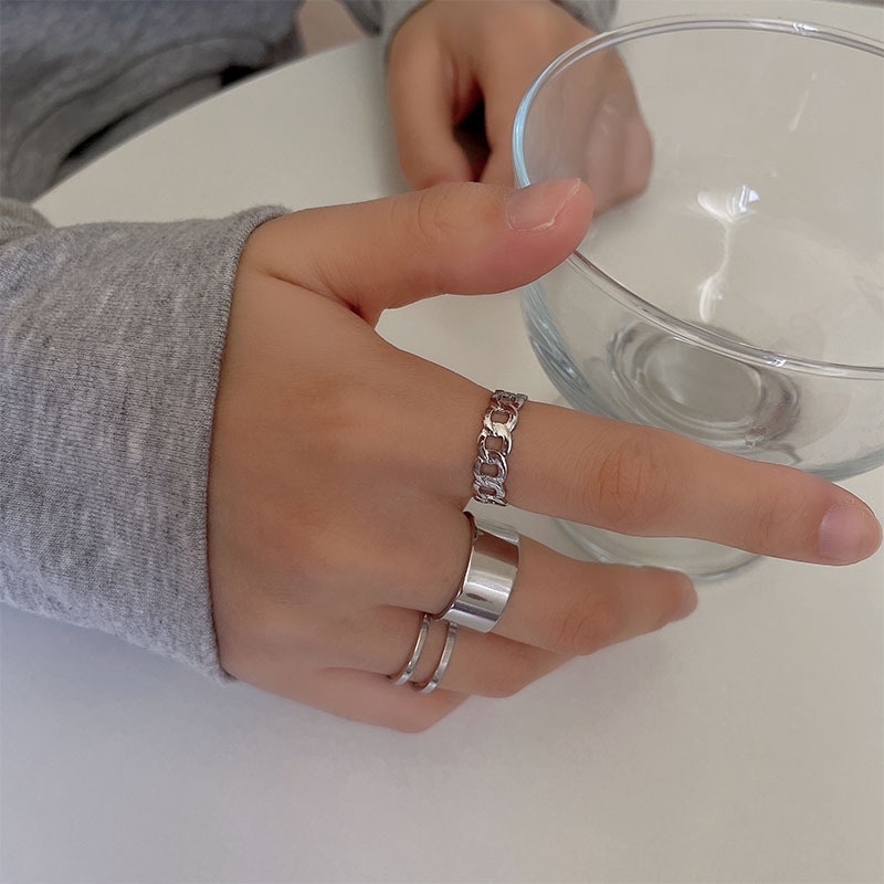 3Pcs Cincin Gaya Punk Hip-hop Untuk Wanita