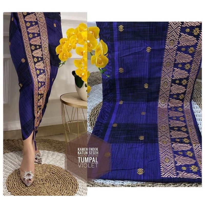 Kamen Endek Seseh bordir Tabur 2 warna