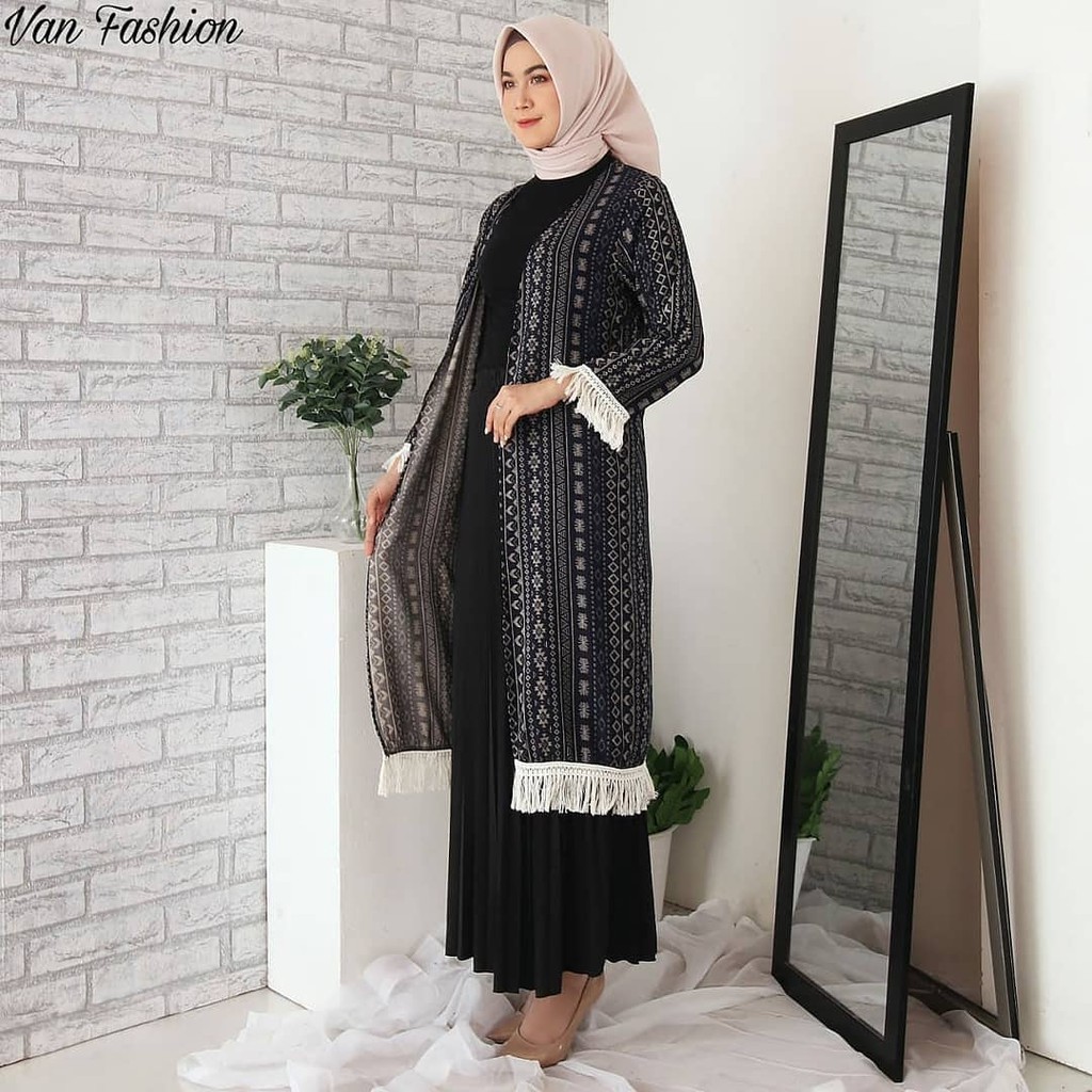 Ahlami Outer Bohemian Cardigan Bohemian Long Outer etnik  cardigan rumbai cardigan katun