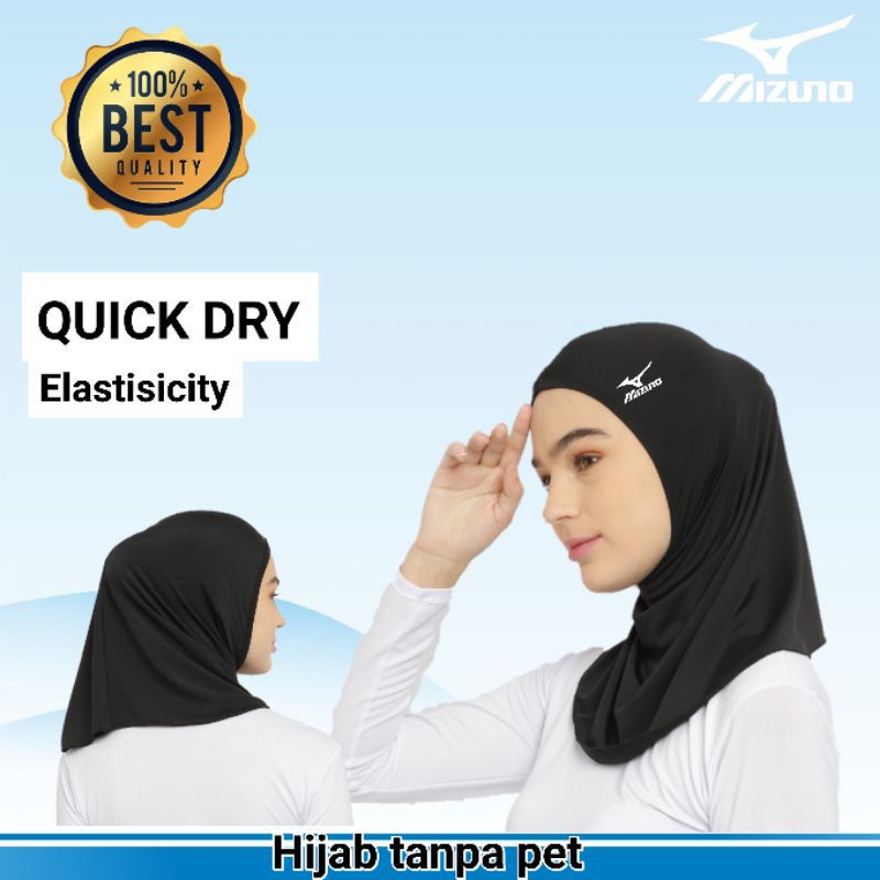 ⭐⭐⭐⭐⭐Hijab voli - hijab wanita olahraga voli - hijab tanpa pad voli - hitam