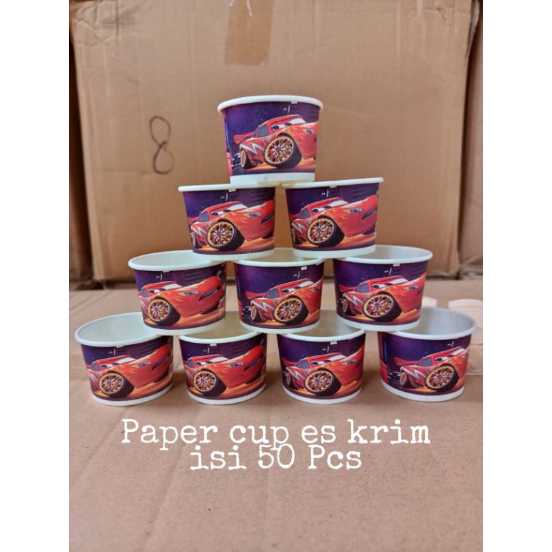 Paper Cup ice Cream motif karakter 60 ml