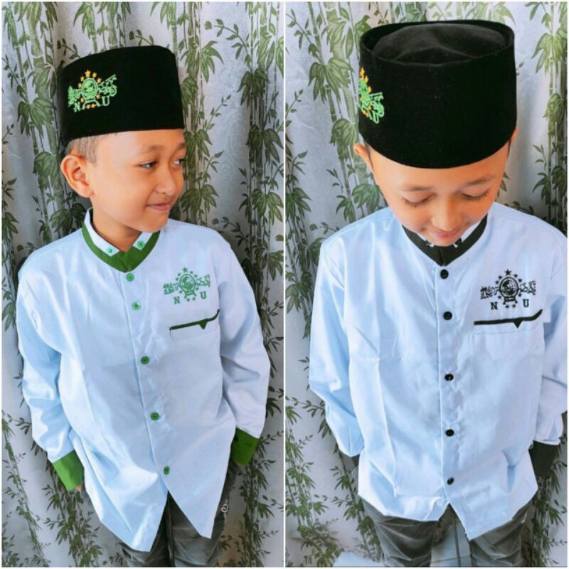 Baju Koko Nu anak Laki Laki trendy masakini kombinasi Gus Azmi syubbanul muslimin Hadroh azahir