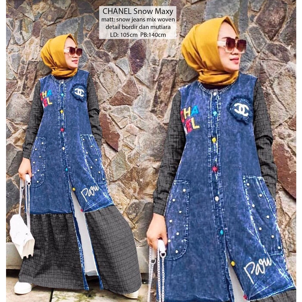 CHANEL SNOW MAXY/DRESS MAXY JEANS/BAJU DRESS IBU