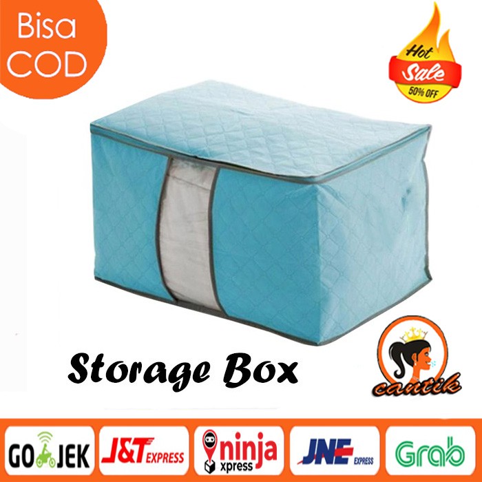 Tempat Penyimpanan Bed Cover Bamboo Storage Box Organizer Bag Kotak Penyimpanan Baju Selimut Dan Sprey Jumbo Serbaguna / Storage Box Baju Bayi / Keranjang Pakaian Baju Bayi / Box Organize