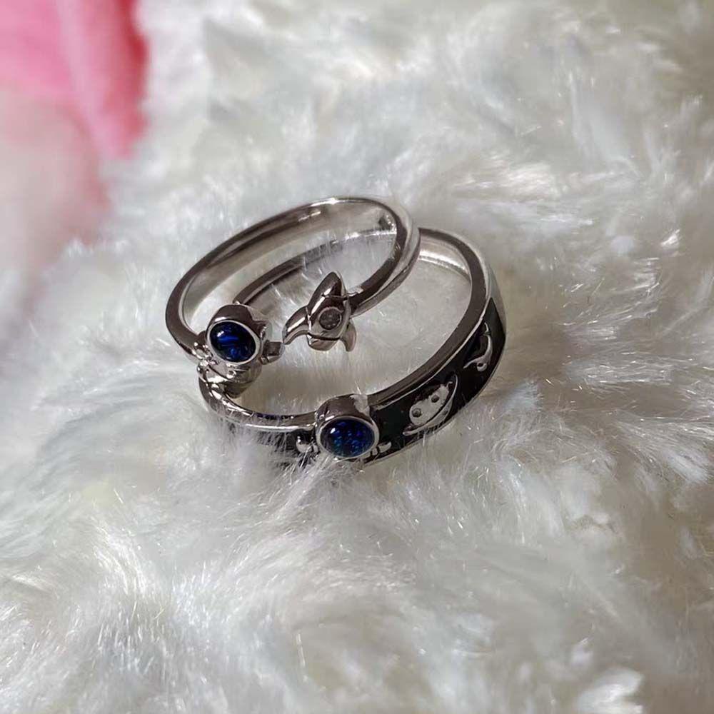 Needway   Cincin Pembukaan Pasangan Trendy Pernikahan Bintang Elegan Untuk Pria Vintage Wanita Rings