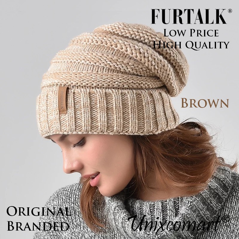 Kupluk FURTALK BEANIE Knitted Hat Topi Dewasa Bahan Rajut Tebal