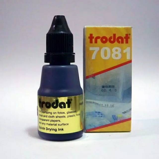

Tinta untuk plastik kaca keramik PERMANEN / Premium / Tahan Air TRODAT 7[25ml]
