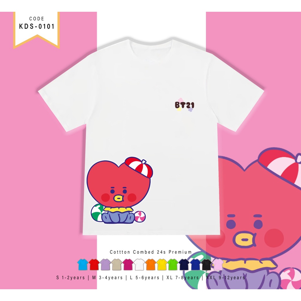 BAJU ATASAN ANAK SANTAI GAMBAR KARAKTER KPOP BIG SIDE / CUSTOM TEE TERMURAH