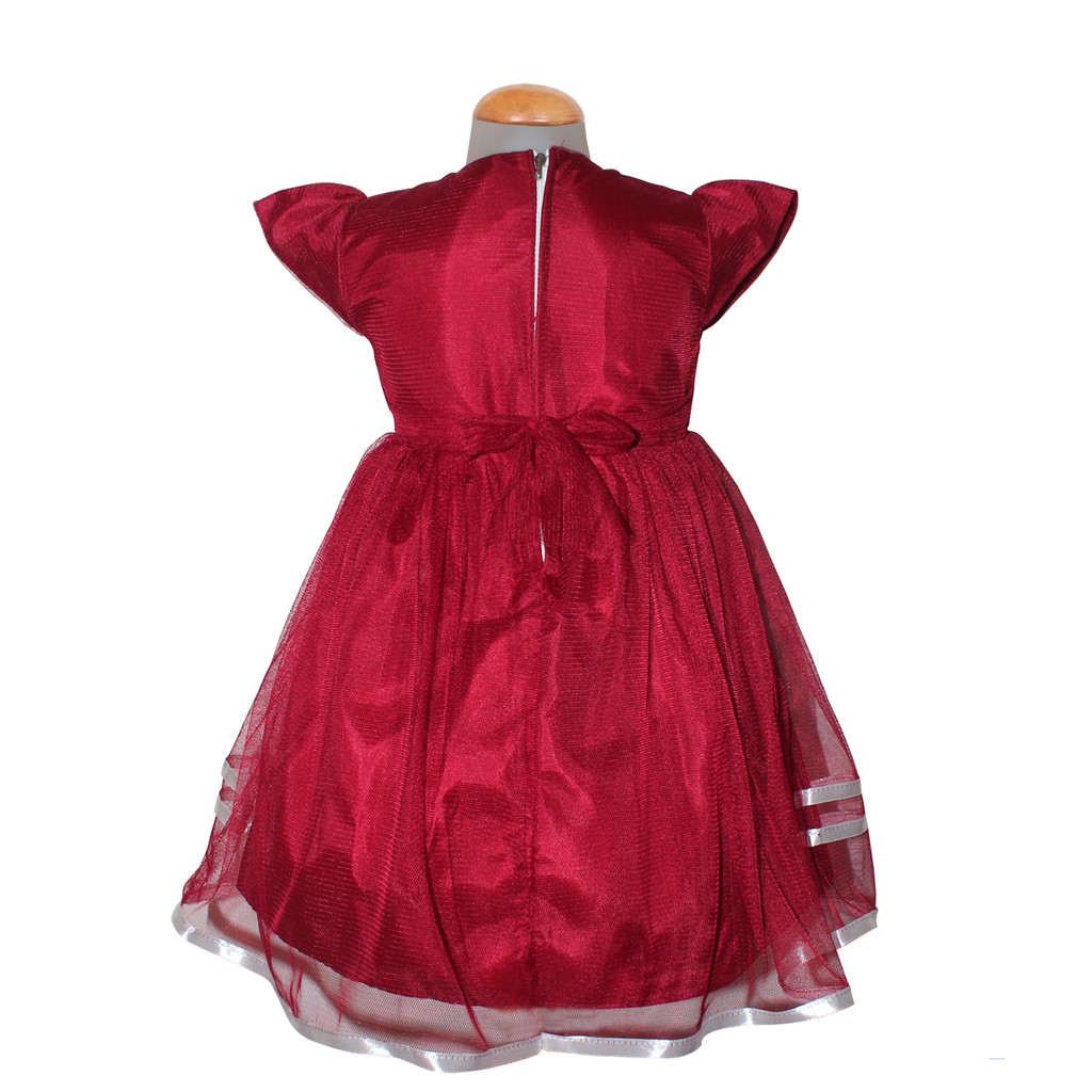 Dress Kids Tata/Dress Brukat Anak Princess/Gaun Pesta Motif Renda/ Baju Anak Bayi 2-4 Tahun