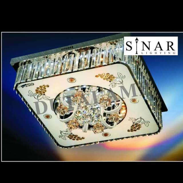 Lampu plafon kristal remote 9580/60 cm