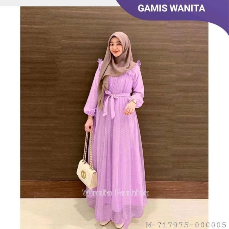 GAMIS WANITA TIFFANY DRESS MOSCREPE VRVR-191
