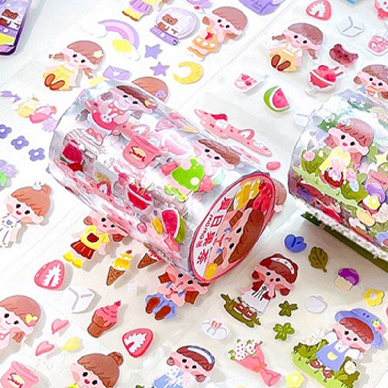 Tape Stiker Motif Kartun Lucu Ukuran Besar 3m Untuk Dekorasi DIY