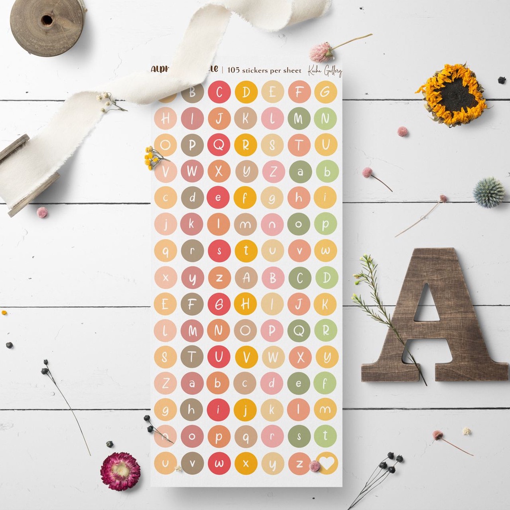 

Sticker Alphabet Circle, Stiker Anak, Sticker Bullet Journal Diary Scrapbook