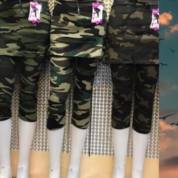 ◊ CELANA OLAHRAGA ROK ARMY 7/8 - CELANA SENAM ARMY PENDEK WANITA- CELANA JOGGING ARMY ➼