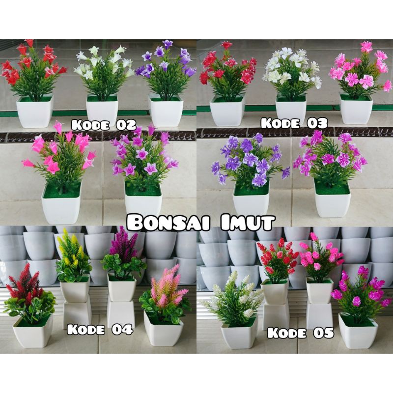 Bonsai Imut Pot Bonsai Mini Tanaman Bunga Bonsai Pajangan Bonsai Hias Bunga Hias Plastik