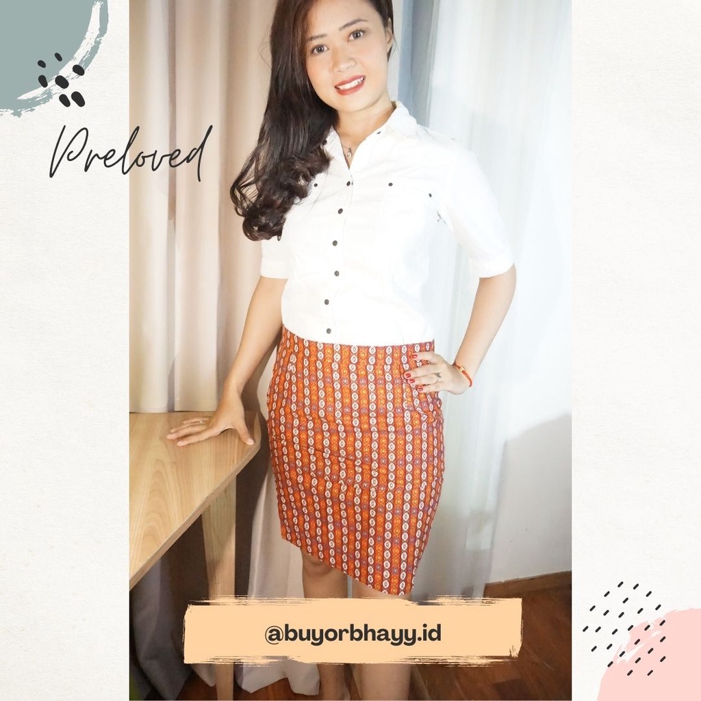 Preloved Bawahan Rok Batik Songket  - Rok Pendek Midi Skirt