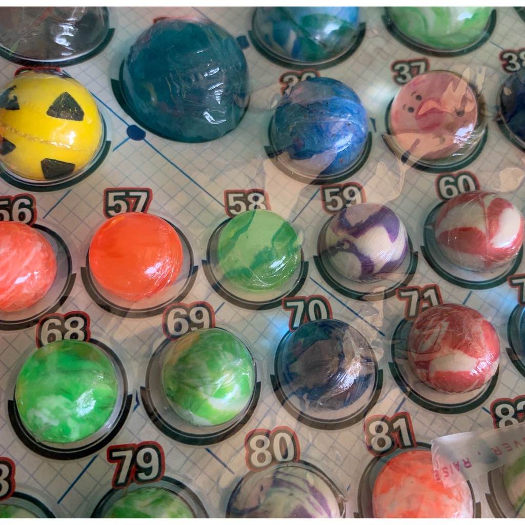 mainan anak bola bekel variatif isi 110 bentuk lotre premium langka