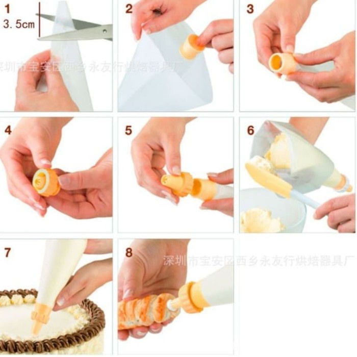 

KUE-PENGHIAS-ALAT- CETAKAN KUE SILICONE SPUIT PLASTIK PREMIUM 23 PCS CREAM ICING SET - PUTIH -ALAT-
