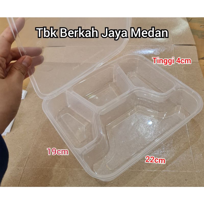 10pcs Kotak Bento/Kotak Nasi Tahan Panas 4sekat/Wadah Makanan/Kotak Bekal