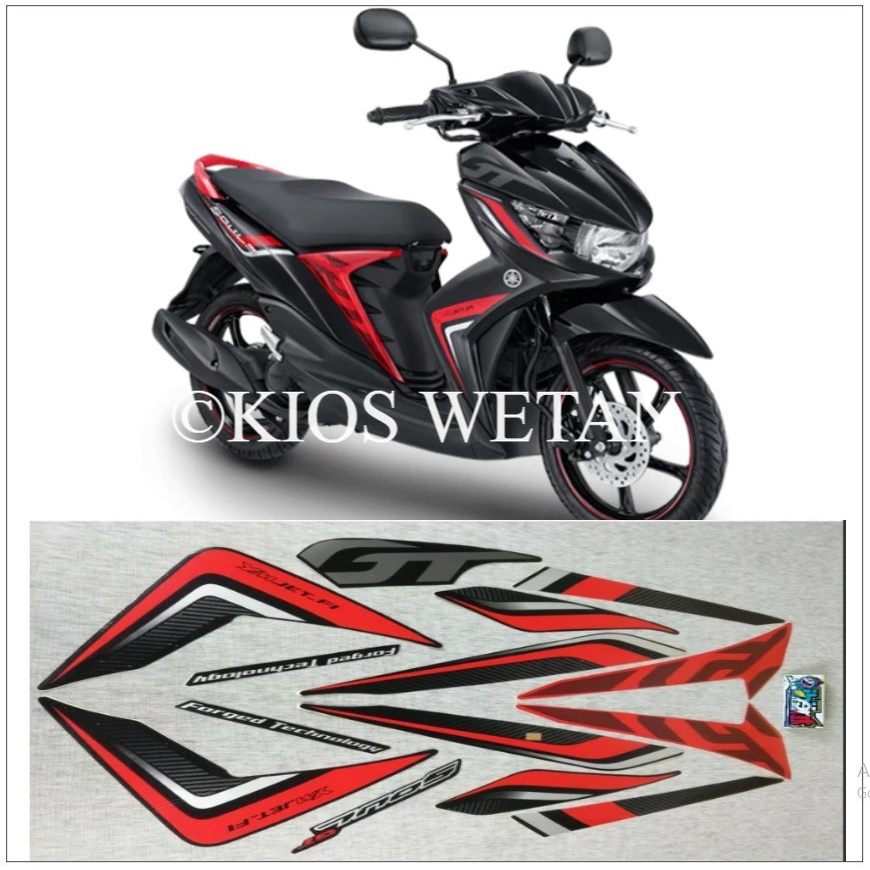 STRIPING MIO SOUL GT HITAM TAHUN 2014 STIKER LIS STANDAR ORI YAMAHA STIKER POLET