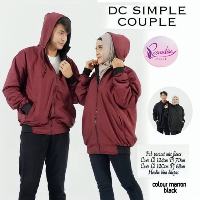 jaket couple pasangan bb dc - jaket pasangan couple bb dc premium size L XL