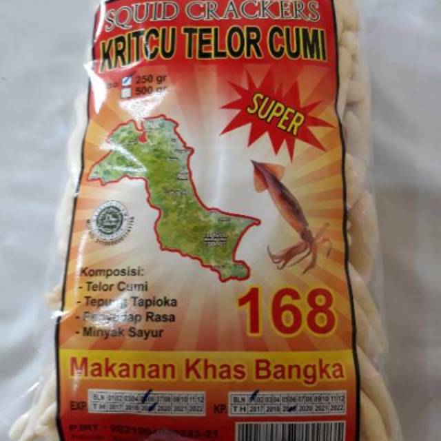 

Kerupuk kritcu telor cumi super 168 250 gram