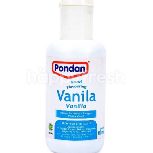 

Pondan Food Flavouring Vanila 60ml Bahan Tambahan Pangan Campuran Perisa Vanilla