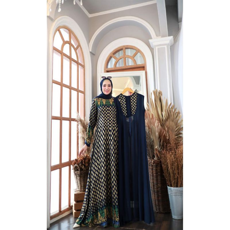 GAMIS OUTER LEBARAN PESTA MEWAH / JAZLIN GAMIS RAYON PRADA SET LONG OUTER CERUTY BABYDOLL FREE MASKE