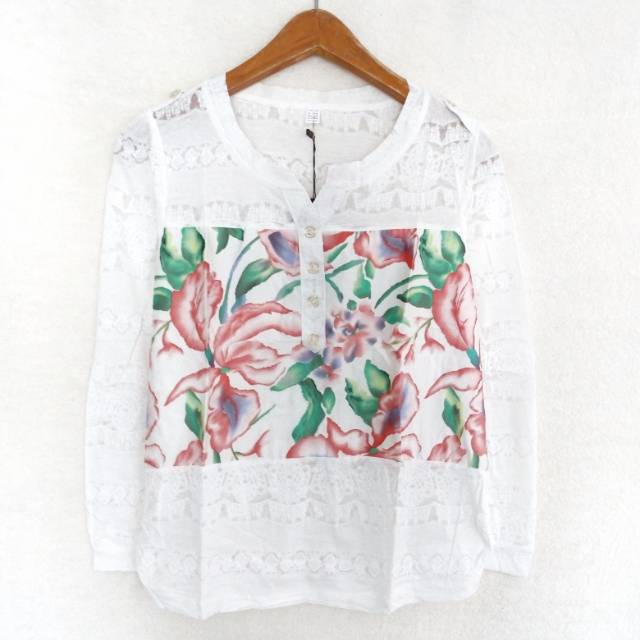 Blouse Import Lilac brukat kombinasi printing (no inner)