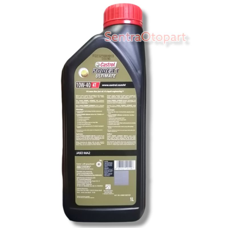 Oli castrol power 1 ultimate 10w 40 full synthetic 1000 ml 1 liter