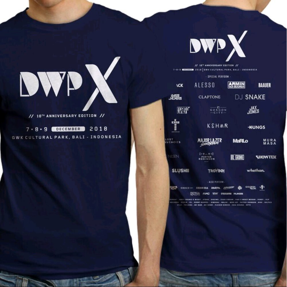 Kaos DWPX DWP 2018 X - 10th Anniversary Edition Of Djakarta Warehouse Project dongker BX2396 S-XXL