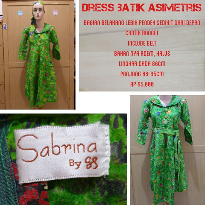 Thrift Klambi Second Preloved Dress Batik Asimetris Shopee Indonesia