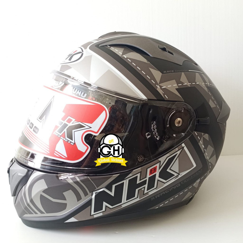 HELM NHK FULL FACE NHK GP PRIME MOTIF FORTIUS BLACK SILVER DOFF