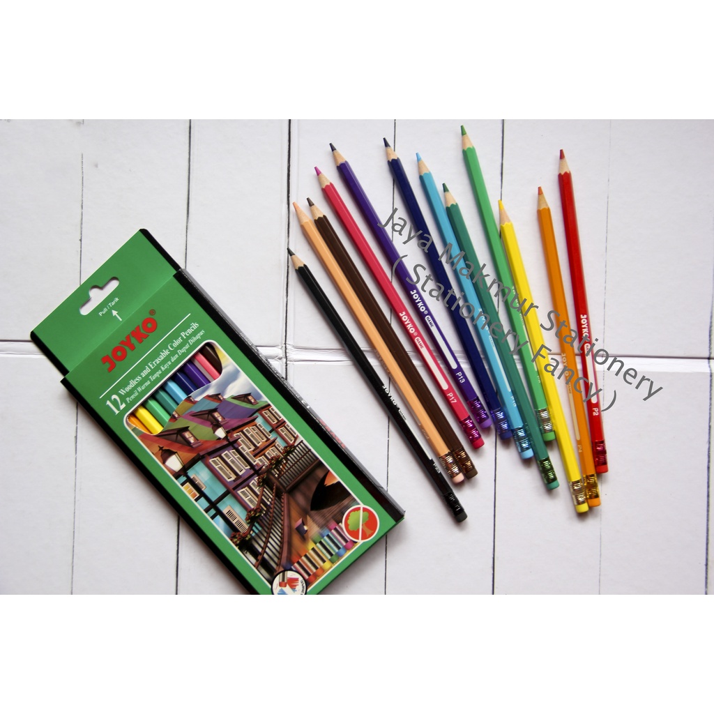 Pensil Warna Joyko CP-109 (Woodless dan Dapat Dihapus)