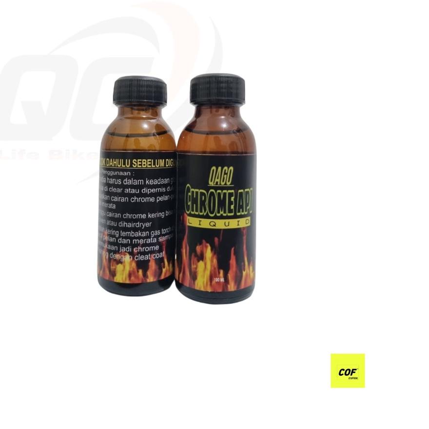 Qago Cairan chrome api 100ml liquid chrome bakar/ crome bakar pewarna logam dan besi crome terbaru c