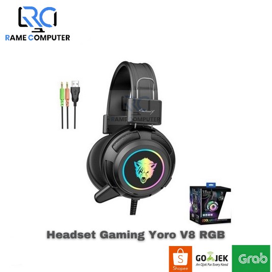 Headset Gaming Yoro V8 RGB Cool Light - WIRED HEADPHONE