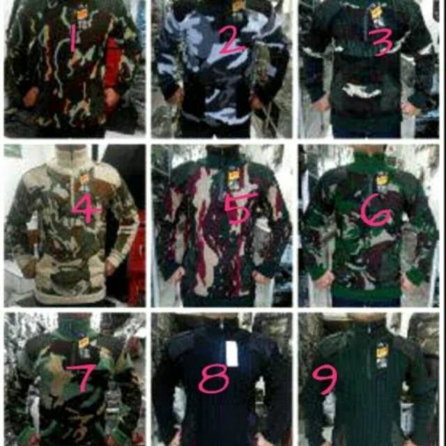 COD Jaket Sweater Rajut Loreng Army murah bandung