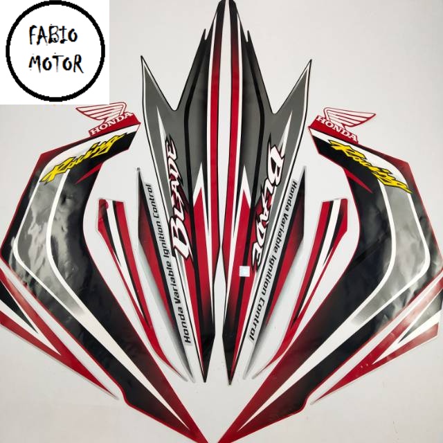 striping honda blade 2012 2013 hitam merah