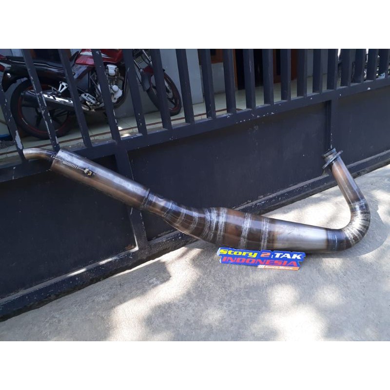 Knalpot Racing model kolong RXZ RZR 135cc plat mild steel tebal original produk