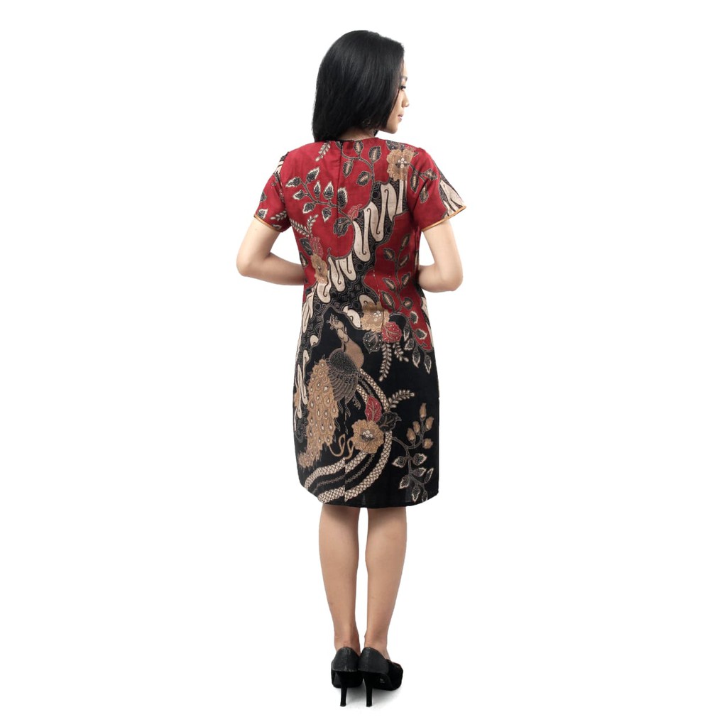 Couple Batik Dres Wanita Kemeja Pria Warna Navi S-M-L-XL-XXL-3L-4L-5L Batik Dua Putri Collection