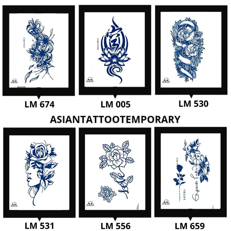 SEMI PERMANEN &quot;FLOWER - MAWAR - BUNGA - LILY SPIDER - HIGANBANA&quot; ASIANTATTOO BISA UNTUK PEMAKAIAN BERBULAN BULAN