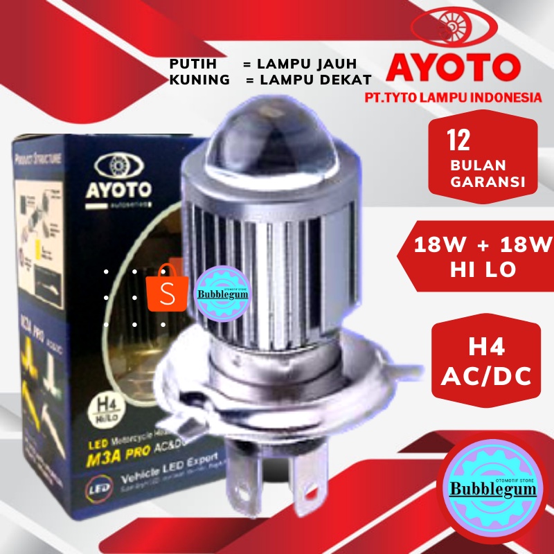 [ORIGINAL AYOTO ] Lampu Led Motor AYOTO M2A H6 (putih) Untuk Matic dan Bebek [ BERGARANSI 15BULAN ]-M3A RPO