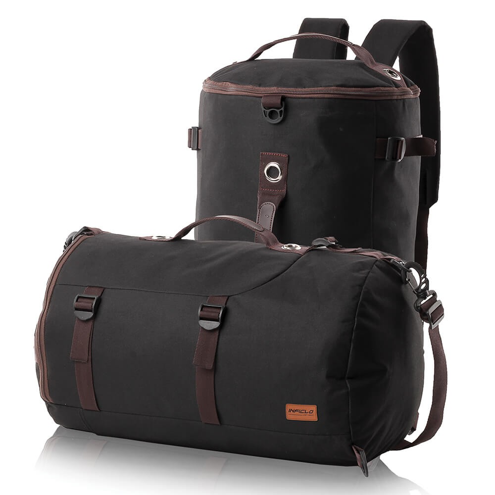 Tas Travel Pria Traveling Bag Cowok Selempang Ransel Jinjing 3in1 Hitam Keren