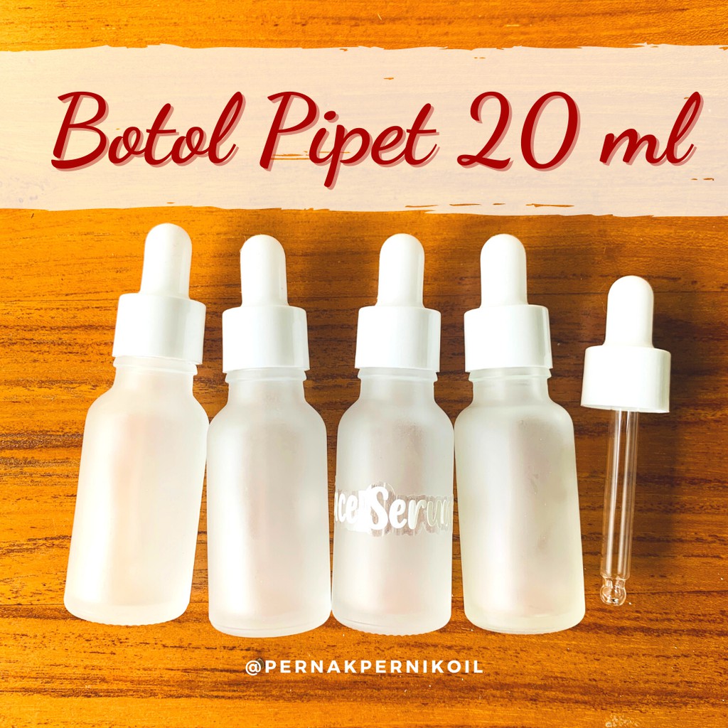 Botol PIPET 20ML IMPORT bening doff serum muka diy essential oil bottle 20 ml minyak atsiri yleo yl