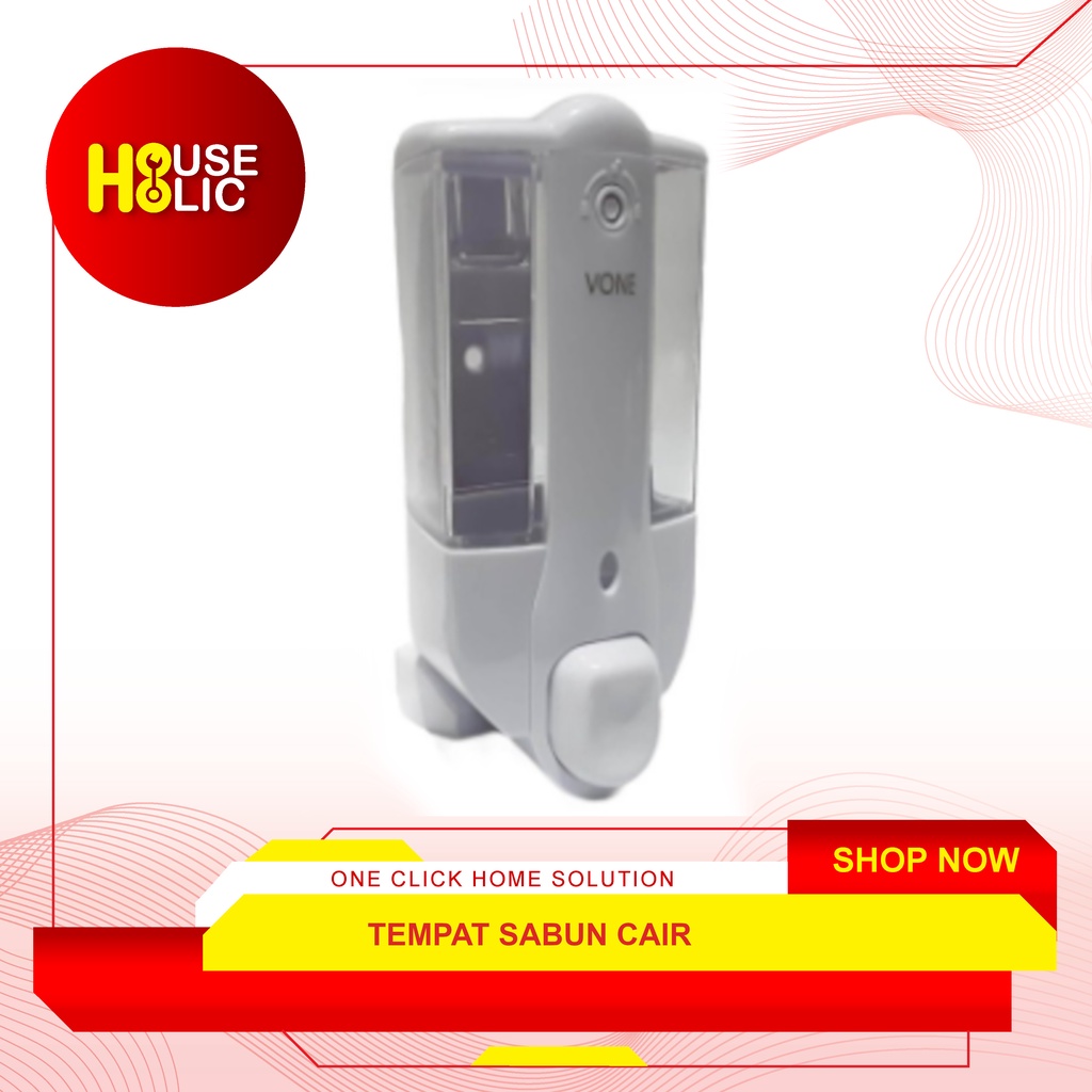 Soap Dispenser Single / Tempat Sabun Shampo Cair Tempel Dinding 330ml