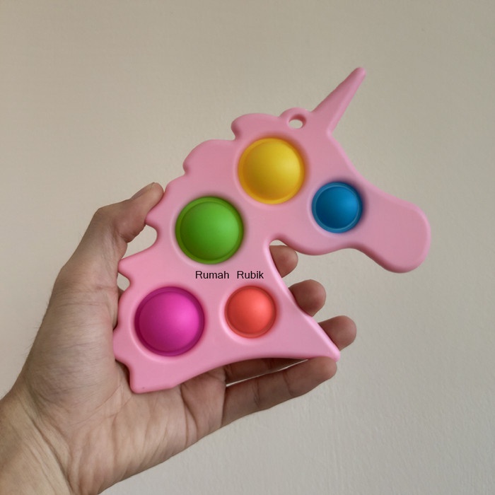 TERLARIS Pop It Fidget Toy BIG BUBBLE UNICORN / Mainan Pop It Unicorn - UNICORN PINK