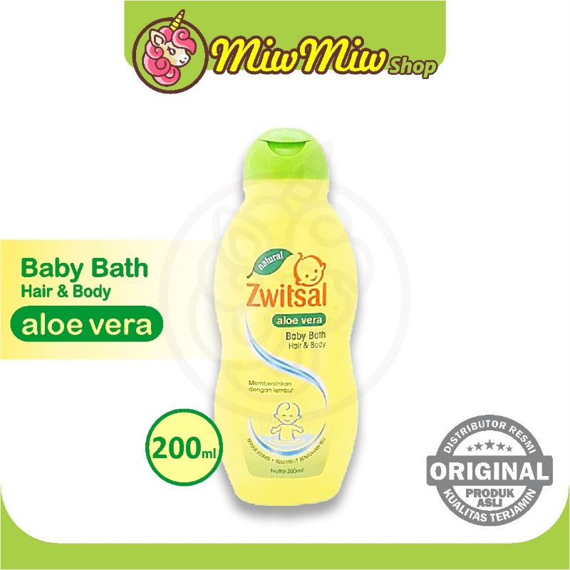 Zwitsal Aloe Vera Baby Bath Hair and Body 200 ml/450  ml/ 600 ml