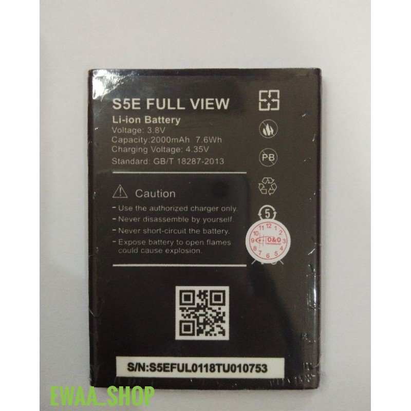 BATTERY BATERAI BATRE ADVAN S5E 4G FULL VIEW ORIGINAL