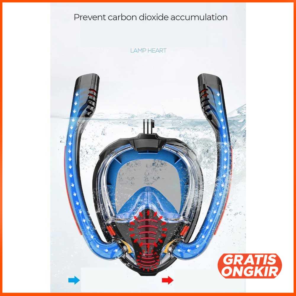 Kacamata Full Face Diving Snorkeling L XL - H7